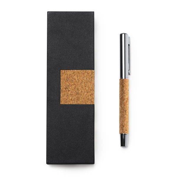 Suver - Roller promocional realizado en corcho natural y metal - Negro