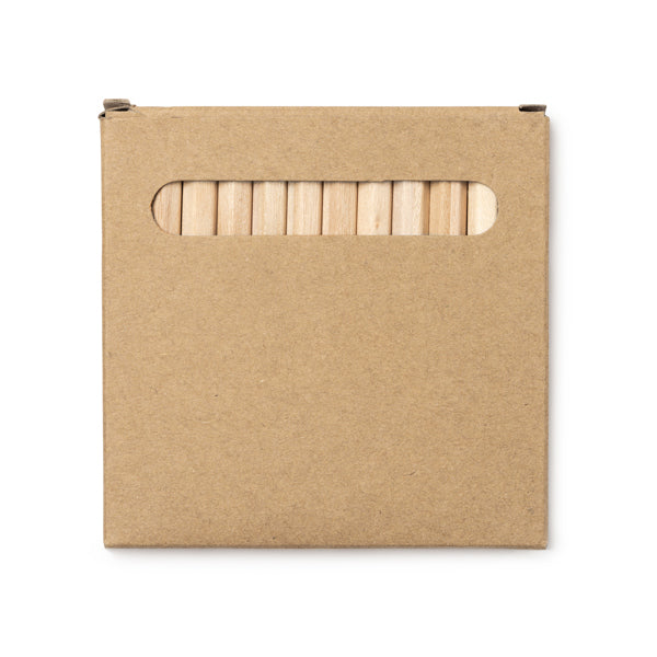 Koel - Set de 12 lápices de colores de madera en caja de cartón reciclado - Crudo