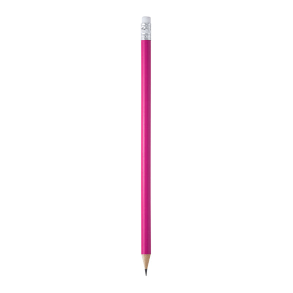 Couvet - Lápiz de madera redondo con goma - Fucsia