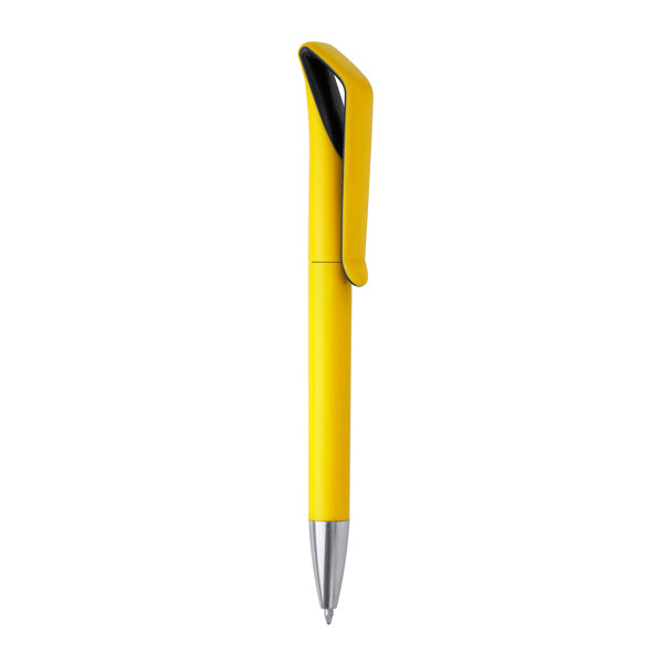 Irati - Bolígrafo giratorio de ABS en acabado brillo bicolor - Negro/Amarillo