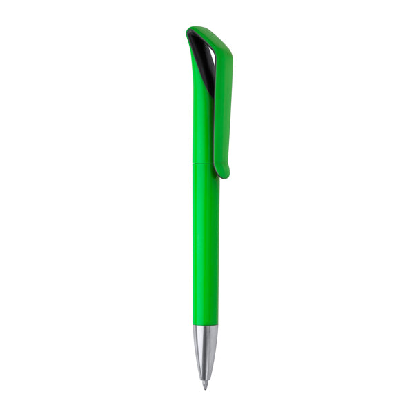 Irati - Bolígrafo giratorio de ABS en acabado brillo bicolor - Negro/Verde Helecho