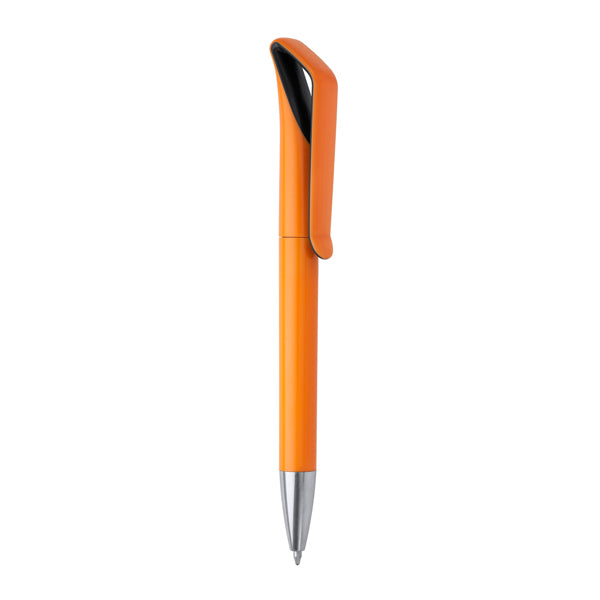 Irati - Bolígrafo giratorio de ABS en acabado brillo bicolor - Negro/Naranja
