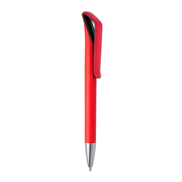 Irati - Bolígrafo giratorio de ABS en acabado brillo bicolor - Negro/Rojo