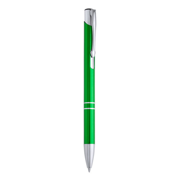 Ardenes - Bolígrafo con cuerpo de aluminio y pulsador en acabado cromado - Verde Helecho