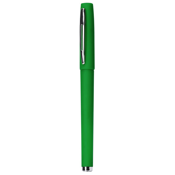 Coloma - Bolígrafo tipo roller con clip metálico y punta de acero - Verde Helecho