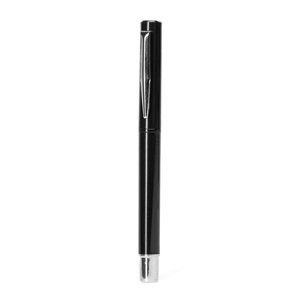 Yama - Bolígrafo tipo roller con clip y detalles metálicos - Negro