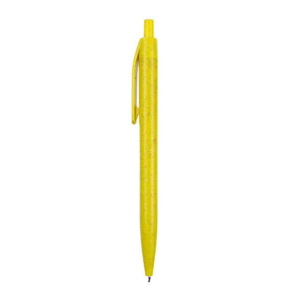 Kamut - Bolígrafo con pulsador realizado en fibra de trigo y ABS - Amarillo