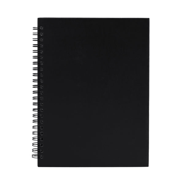 Valle - Libreta con espiral y hojas de papel rayadas microperforadas - Negro