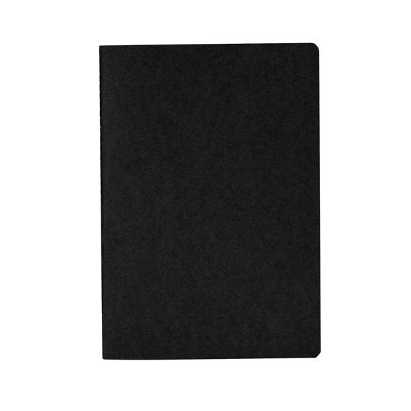 Danica - Libreta A5 con tapas elaboradas en cartón reciclado y 60 hojas de rayas - Negro