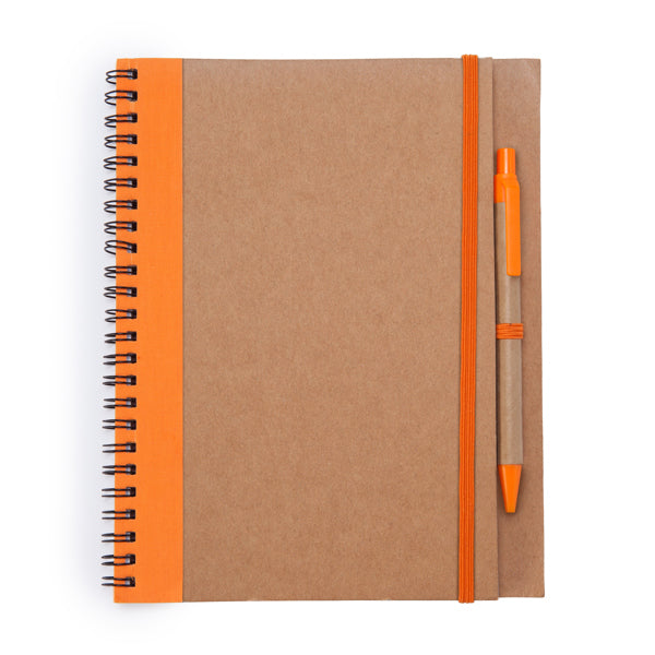Alani - Libreta con espiral y tapa rígida de cartón reciclado - Naranja