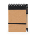 Lien - Libreta con espiral y tapa rígida de cartón reciclado - Negro