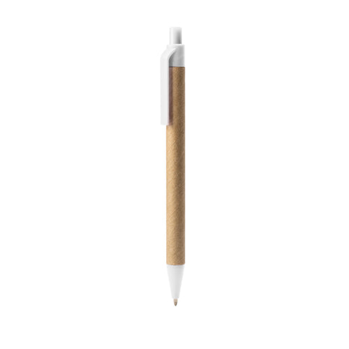 Alder - Bolígrafo con cuerpo de cartón reciclado y PLA - Blanco