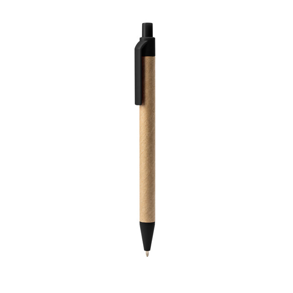 Alder - Bolígrafo con cuerpo de cartón reciclado y PLA - Negro