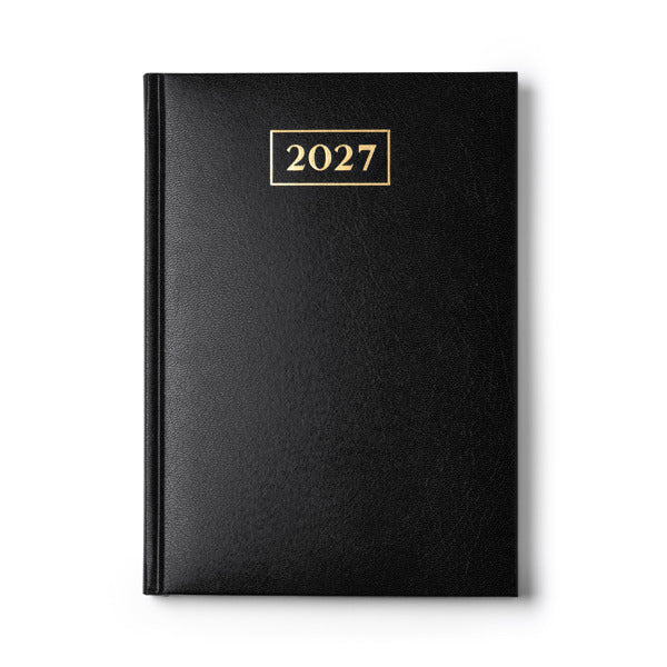 Selkis - Agenda con cubierta de polipiel acolchada grabada en bajo relieve tamaño B5 - Negro