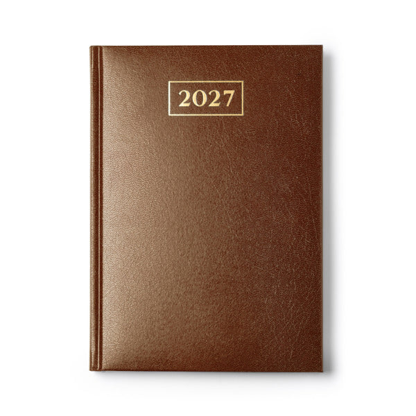 Selkis - Agenda con cubierta de polipiel acolchada grabada en bajo relieve tamaño B5 - Marron