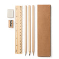 Vernak - Set de escritura de madera natural presentado en estuche de cartón kraft - Crudo