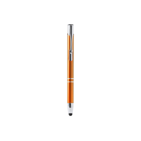 Kruger - Bolígrafo con cuerpo de aluminio y pulsador en acabado cromado - Naranja