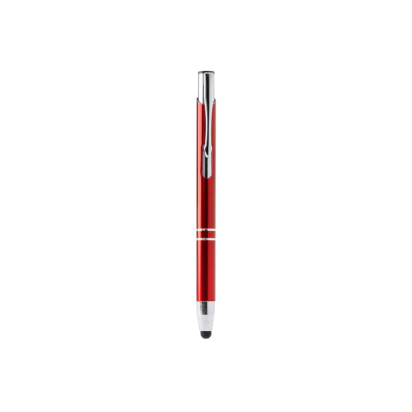 Kruger - Bolígrafo con cuerpo de aluminio y pulsador en acabado cromado - Rojo