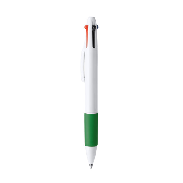 Kunoy - Bolígrafo promocional de 4 tintas con pulsador retráctil - Verde Helecho