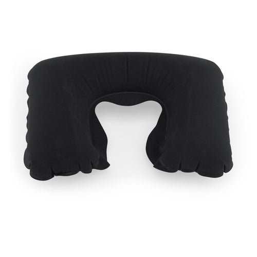Ansar - Almohadilla inflable de viaje con suave tacto antelina - Negro