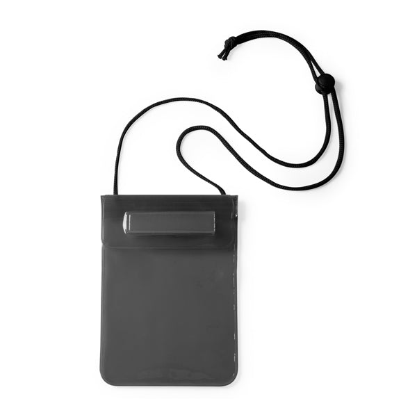 Lanka - Práctico portatodo impermeable grande de PVC apto para pantallas táctiles - Negro