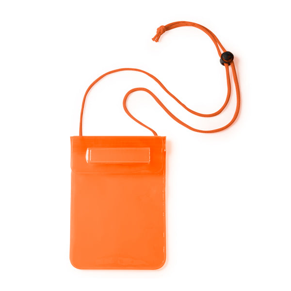 Lanka - Práctico portatodo impermeable grande de PVC apto para pantallas táctiles - Naranja
