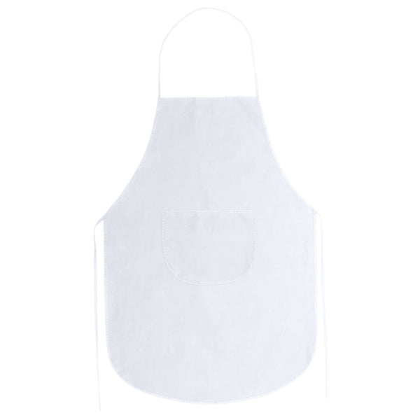 Keller - Delantal de non-woven a color con bolsillo central - Blanco