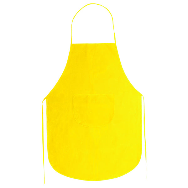 Keller - Delantal de non-woven a color con bolsillo central - Amarillo
