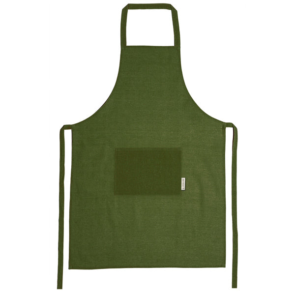 Maule - Delantal realizado en tela de cáñamo 200 g/m² con bolsillo frontal - Verde Aventura