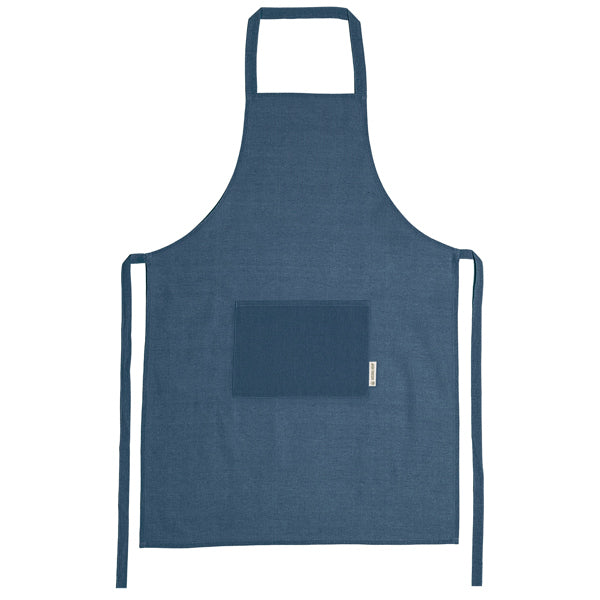 Maule - Delantal realizado en tela de cáñamo 200 g/m² con bolsillo frontal - Azul Riviera